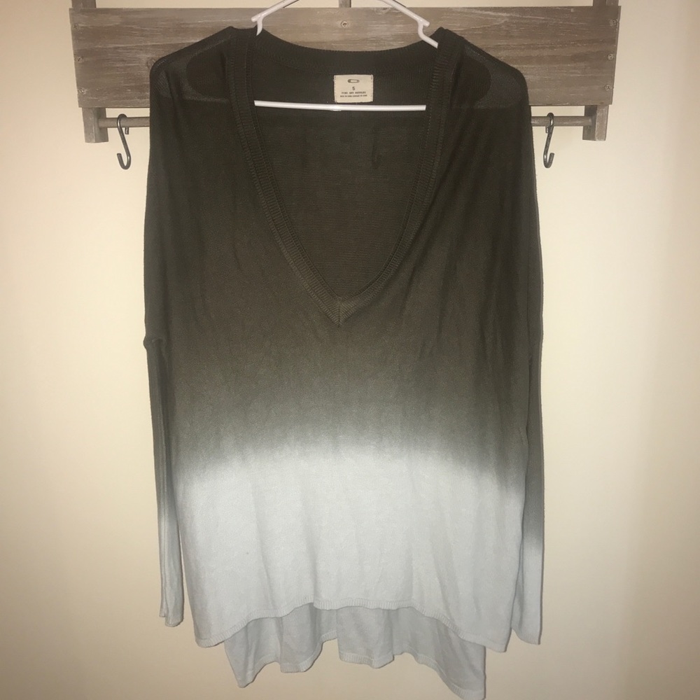 Pins & Needles Olive Green Ombré Sweater